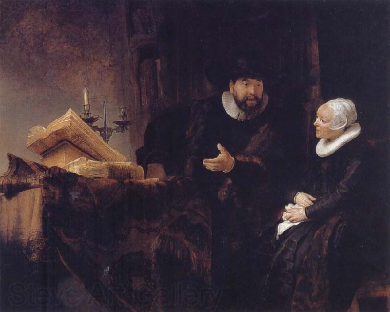 REMBRANDT Harmenszoon van Rijn Double Portrait of Cornelis Claesz.Anslo and His Wife,Aeltje Gerritsdr Schouten